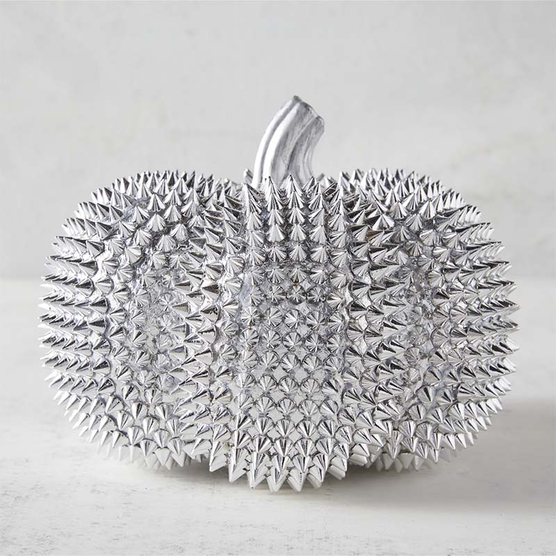 A spiky silver pumpkin