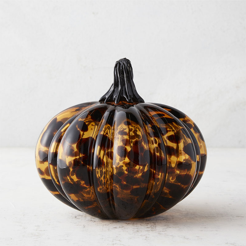 A pumpkin that looks like its made of amber